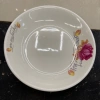 Pure white printed ceramic dinner plates in a simple style are available in multiple sizes Specification image
